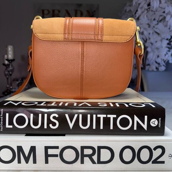 See by Chloé Hana Caramello Leather & Suede Saddle Crossbody Bag - Picture 9 of 15